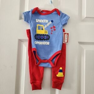 Kidgets Blue and Red Construction Bodysuit